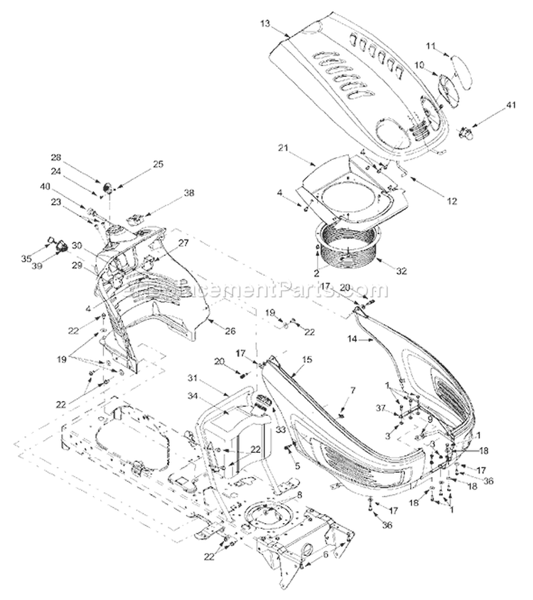 Page F Diagram and Parts List for 13AU604H401 2002 Yard Man Lawn Tractor